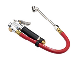 Lever Type Bayonet Inflator Gauge with Dual Foot Chuck, 12&quot; Flexible Hose, Calibrated 10-120 PSI in 2 PSI Increments